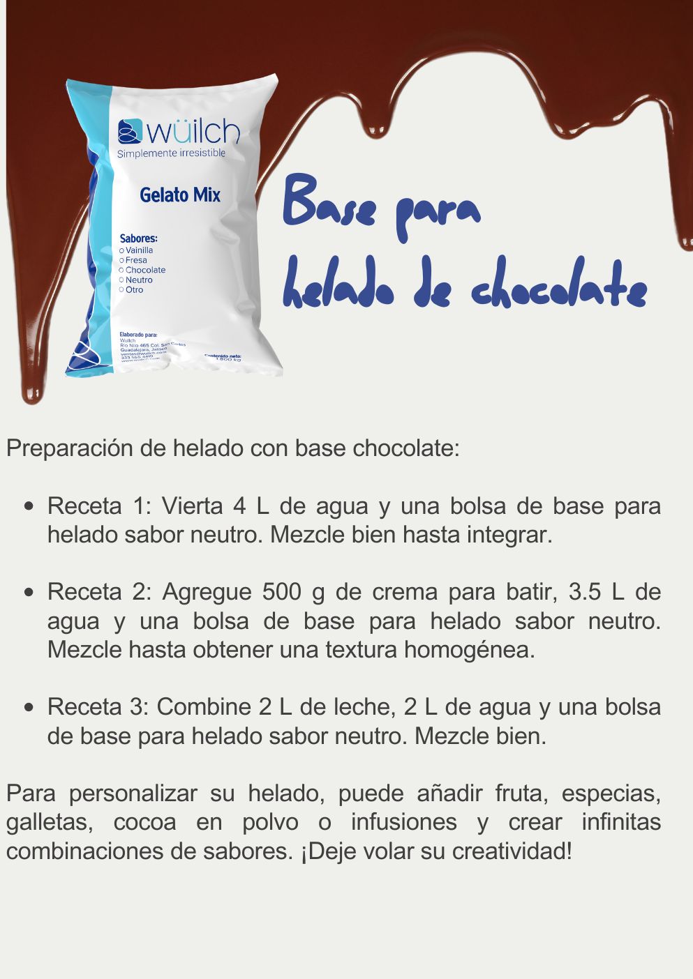 Base para helado sabor chocolate - Imagen 3